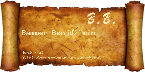 Bammer Benjámin névjegykártya